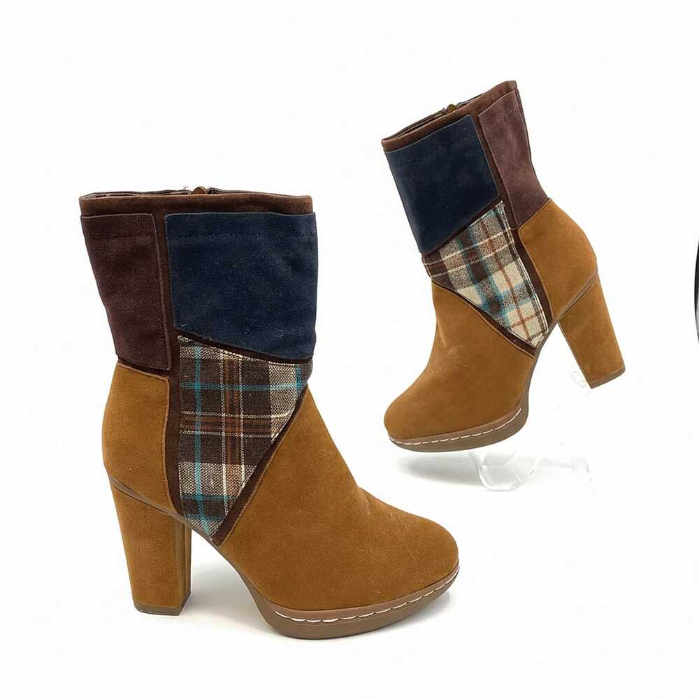 Muk Luks Brown Faux Leather Bootie | Women’s US 8, Faux Suede Upper